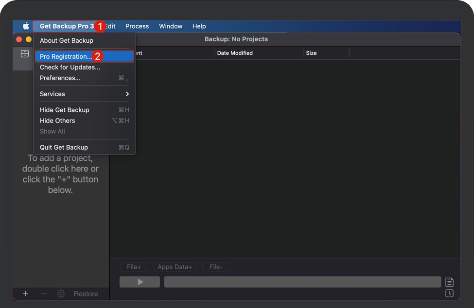 启动Get Backup Pro 启动Get Backup Pro