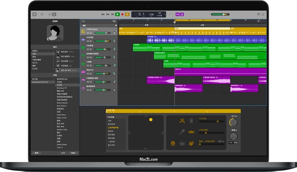 GarageBand for Mac 苹果电脑音乐制作工作室 中文破解版下载